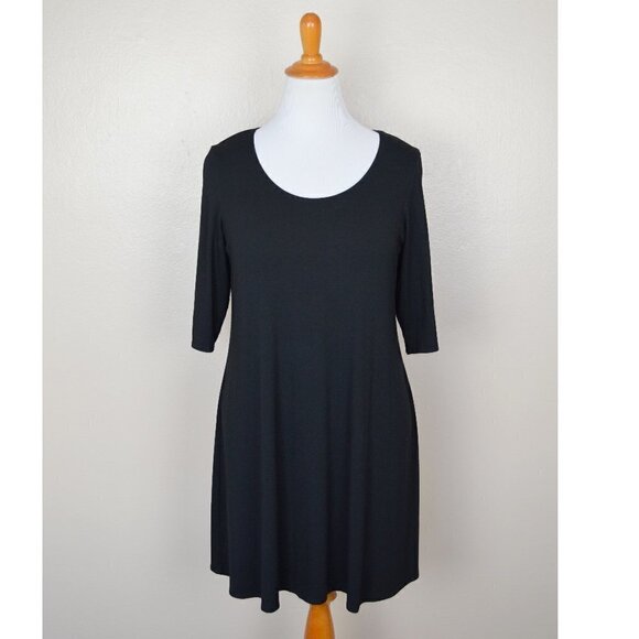 Eileen Fisher Jersey Knit Scoop Neck Dress L - Picture 1 of 7